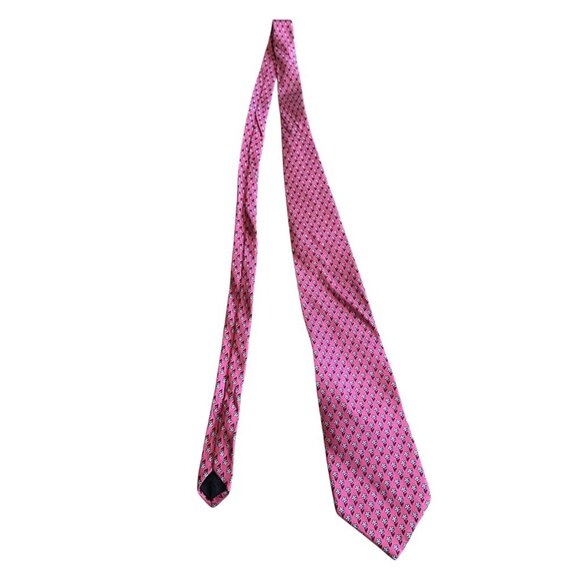 Brooks Basics Pure Silk Pink Floral Neck Tie Colorful Bold Men's - Picture 5 of 9